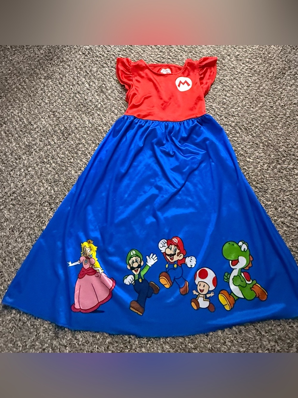 Nintendo Red and Blue Super Mario nightgown